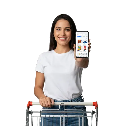 Mapa da cidade com supermercados próximos